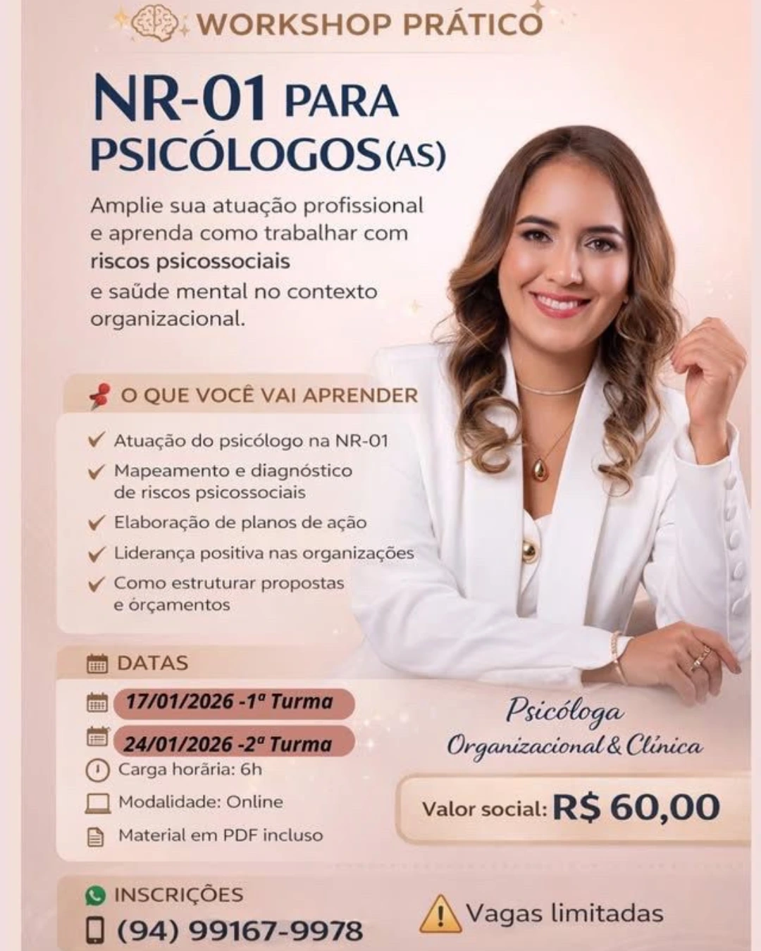 Workshop Prático NR-01 para Psicólogos(as)