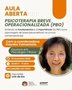 Aula gratuita sobre Psicoterapia Breve Operacionalizada (PBO)