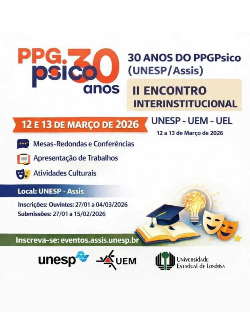 30 anos do PPGPsico (UNESP/Assis) e II Encontro Interinstitucional UNESP–UEM–UEL